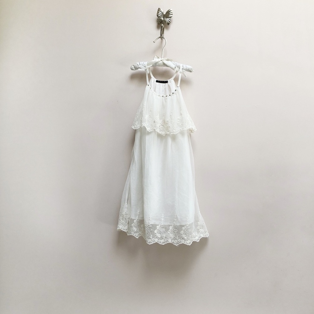 SISLEY LAYERED LACE DRESS White 6-7